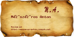 Mészáros Anton névjegykártya